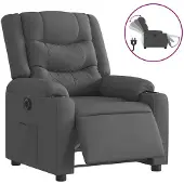 vidaXL Relaxsessel Elektrisch Dunkelgrau Stoff