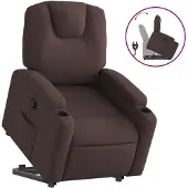 vidaXL Relaxsessel mit Aufstehhilfe Dunkelbraun Stoff