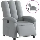 vidaXL Relaxsessel Elektrisch Hellgrau Stoff
