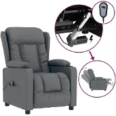 vidaXL Relaxsessel Elektrisch Grau Kunstleder