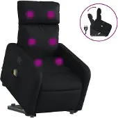 vidaXL Massagesessel mit Aufstehhilfe Schwarz Kunstleder