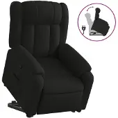 vidaXL Relaxsessel mit Aufstehhilfe Schwarz Stoff