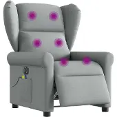vidaXL Massagesessel Elektrisch Hellgrau Stoff