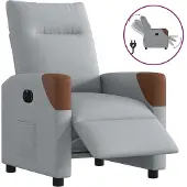 vidaXL Relaxsessel Elektrisch Hellgrau Stoff