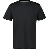 Lerros T-Shirt "Basic T-Shirt mit Logo-Print", Herren, Gr. XXL, schwarz, 95% Baumwolle, 5% Elasthan, Rundhals, Shirts T-Shirt, Two-Tone-Optik / Einfarbig / Elastisch / Atmungsaktiv / Bequem