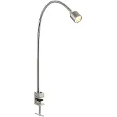 LINDBY LED-Klemmleuchte Hanilo, Höhe 80 cm, nickel, Metall