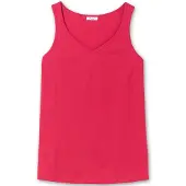 Sheego Shirttop "Tanktop Longtop mit weitem Ausschnitt, Rippqualität", Damen, Gr. 46, pink (sorbet pink), Basic, V-Ausschnitt, Tops Shirttop