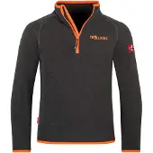 TROLLKIDS - Kid's Nordland Half Zip - Fleecepullover Gr 128 schwarz