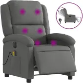 vidaXL Massagesessel Elektrisch Dunkelgrau Stoff