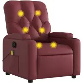 vidaXL Massagesessel Weinrot Kunstleder