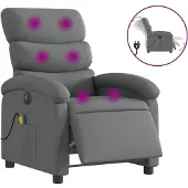 vidaXL Massagesessel Elektrisch Dunkelgrau Stoff