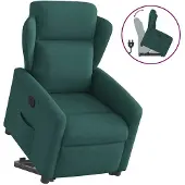 vidaXL Relaxsessel mit Aufstehhilfe Dunkelgrün Stoff
