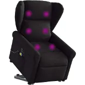 vidaXL Elektrischer Massagesessel mit Aufstehhilfe Schwarz Stoff