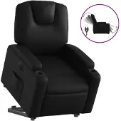 vidaXL Relaxsessel mit Aufstehhilfe Elektrisch Schwarz Kunstleder