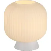 Schöner Wohnen LED Tischleuchte "NAMI", weiß, 1, Ø 20cm H: 22cm, 1 Stk., SCHÖNER WOHNEN-KOLLEKTION, Leuchten, SCHÖNER WOHNEN Kollektion, Schnurschalter, geriffeltes Glas, LED Tischleuchte