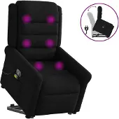 vidaXL Massagesessel mit Aufstehhilfe Schwarz Stoff