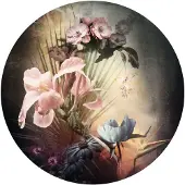 Komar Fototapete "Flemish Flowers", bunt (beige,rosa), B:125m H:125m, Vlies, Tapeten, Fototapete