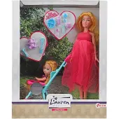 Toi-Toys teenager-Puppe schwangeres Kind im Kinderwagen Mädchen rosa