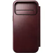 Nomad Apple iPhone 17 Pro Max Hülle - Echtes Leder - - Klapphülle - Dunkelrot
