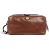 The bridge Story Viaggio Leder-Kulturbeutel 26cm Braun/Gold