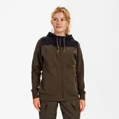Engel Sweatshirtjacke mit Kapuze Damen 8334-247-5320 Gr. S forest green/schwarz