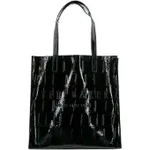 Ted Baker Schultertasche Croccon Croc Effect Icon Bag Jet - Black schwarz