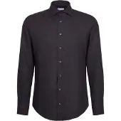 Seidensticker Flanellhemd "Schwarze Rose", Herren, Gr. L (41), normale Ärmellängen, dunkelgrau, 100% Baumwolle, unifarben, slim fit, 2-Knopf-Manschette, Hemden Flanellhemd, Slim 1/1 Kentkragen Uni