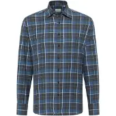 Eterna Langarmhemd "MODERN FIT", Herren, Gr. 46, Normalgrößen, blau (dunkelblau), Twill, 100% Baumwolle, tailliert, Manschette, Hemden Langarmhemd, EASY IRON (bügelleicht)