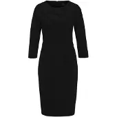 MADELEINE Schmales Jersey-Kleid mit Rundhals in schwarz | Gr.: 48