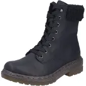 Rieker Winterstiefelette , Damen, Gr. 37, schwarz, Lederimitat, Textil, unifarben, Basic, Schuhe Winterstiefelette, mit Innenreißverschluss