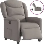 vidaXL Relaxsessel Elektrisch Taupe Stoff