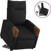 vidaXL Relaxsessel mit Aufstehhilfe Schwarz Stoff