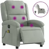 Sonstiges Massagesessel Elektrisch Hellgrau Samt