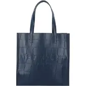 Ted Baker Schultertasche Croccon Croc Effect Icon Bag Navy dunkelblau