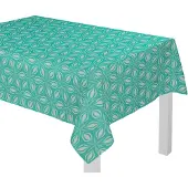 Adam Audio Tischdecke ADAM "Retro Floret" Gr. 1, blau (petrol), B:130cm L:190cm, Bio-Baumwolle, Tischdecken, Tischdecke, aus 100% Bio-Baumwolle