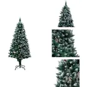 vidaXL Künstlicher Weihnachtsbaum mit Zapfen und Schnee 180 cm - Weihnachtsbäume