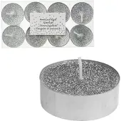 PerfectLED Teelichter Windlicht Wärmekissen STARK mit Glitter Silber 8 Stück Homla