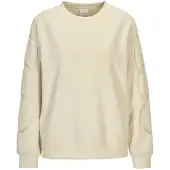 MADELEINE Langarm-Oberteil mit Mesh-Details in perlweiß | Gr.: 46