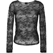 MADELEINE Langarmshirt "Mesh-Top Elegantes Rundhals-Oberteil aus feinem Netz"
