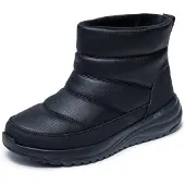 SKECHERS Winterboots "ON-THE-GO STELLAR", Damen, Gr. 39, wärmend, schwarz (schwarz, uni), Lederimitat, Schuhe Winterboots, Snowboots mit gestepptem Schaft