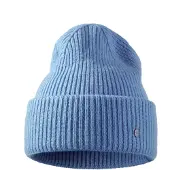 PEARLWOOD Strickmütze "IVA", Damen, blau (ocean), Feinripp, Materialmix, unifarben, Mützen Strickmütze, Feinripp, breiter Umschlag, Temperaturregulierend, Wollanteil
