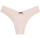 HUGO String elegante Spitzenbesätze, Logo-Schleife, mittlere Bundhöhe