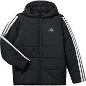 Adidas Winterjacke SPORTSWEAR "ESSENTIALS 3-STREIFEN GEFÜTTERTE", Kinder, Gr. 176, weiß (schwarz, weiß), Obermaterial: 100% Polyester, normal, Jacken Winterjacke