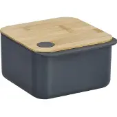 Zeller Vorratsbehälter mit Bambusdeckel, PET, Stylische Vorratsdose ideal für Obst oder Snacks, Maße (L x B x H): 14,1 x 15,4 x 8,2 cm