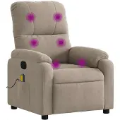 vidaXL Massagesessel Taupe Mikrofasergewebe