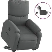 vidaXL Relaxsessel mit Aufstehhilfe Elektrisch Dunkelgrau Stoff