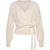 LASCANA Wickelstrickjacke mit breitem Rippbündchen, Loungewear