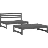 vidaXL 2-tlg. Garten-Lounge-Set Grau Massivholz Kiefer