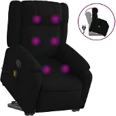 vidaXL Massagesessel mit Aufstehhilfe Schwarz Stoff