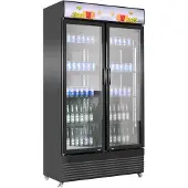 CombiSteel Kühlschrank 2 Glastüren Bez-780 Gd Schwarz